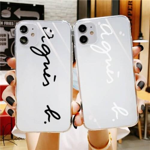 Fashion france agnes b Brand Phone Case for iphone 12 11 pro mini XS MAX 8 7 6 6S Plus X 5S SE 2020 XR Transparent case cover