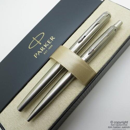 Parker Jotter SS CT Fountain Pen + Ballpoint Pen Set | Parker Pen | İsme Special Pen | Gift Pen