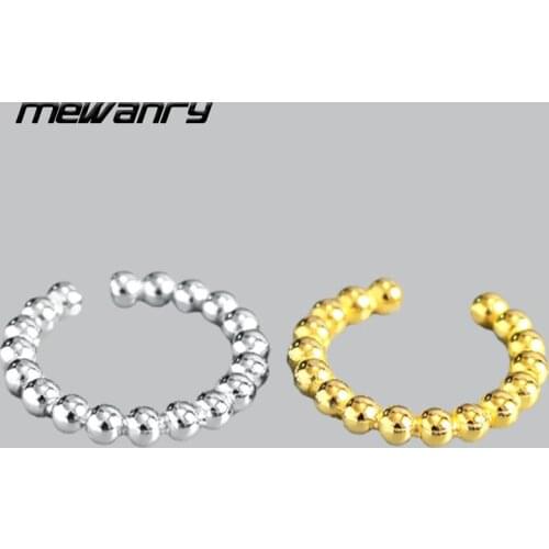 Mewanry 925 Sterling Silver Engagement Rings New Fashion Design Sweet Round Bead Elegant Party Jewelry Birthday Gifts for Women