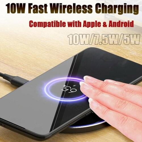 Original 10W QI LED Fast Wirelss Charging Pad Wireless Charger for iPhone 8 8P X XR XS Max 11 SE Samsung Galaxy S10 Note9 Xiaomi