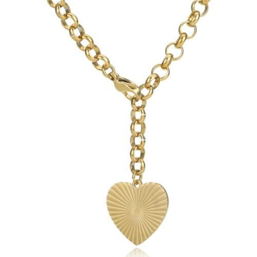 Stainless Steel Heart Necklaces Gold Silver Color Choker Love Shape Clavicle Chain Trendy Collar For Women Pendant Jewelry Gift