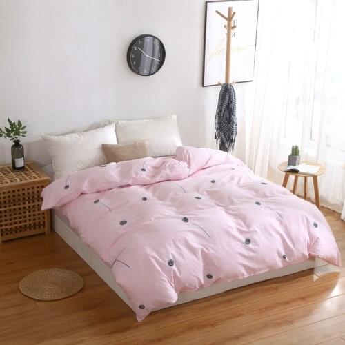 Pink stripes duvet cover white Lovely style soft quilt cover fashion style cute for girls good quality bedclothes bed sack