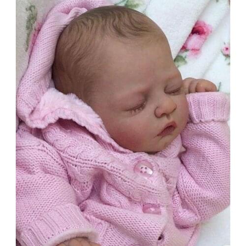 Popular reborn doll kits sleeping infant baby doll mould very soft touch unpainted unfinished doll parts DIY