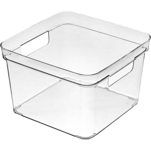 Clear Plastic Storage Bin with Handles,Plastic Storage Bins for Kitchen/Cabinet,Home Organizers&Storage,Refrigerator