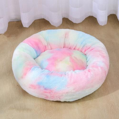 Dropshipping Center Round Plush Fluffy Pet Bed for Chihuahua Dog Beds for Small Dogs Round Cat Bed Cat Nest Puppy Kittens House