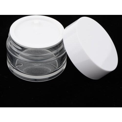 30g Empty Clear Makeup Sample Bottles Cream Gel Jars Pots with Inner Lids