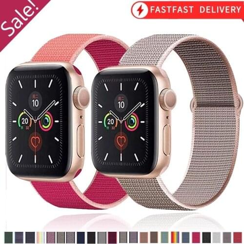 Band For Apple watch Series 6/5/4 40MM 44MM Nylon Soft Breathable Replacement Strap for iwatch series 6 5 4 3 2 1 38MM 42MM
