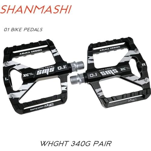 SHANMASHI Aviation Aluminum Alloy MTB Bike Pedals DU Bearing Ultralight Non-Slip Flat Wide Bicycle Pedals Bicycle Accessories