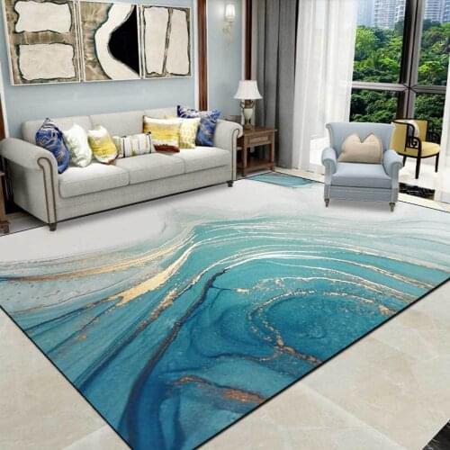 Modern Luxury Carpet Living Room 3D Ink Painting Print Gold Black Gray Blue Abstract For Kitchen Bedroom Area Rug Home Floor Mat