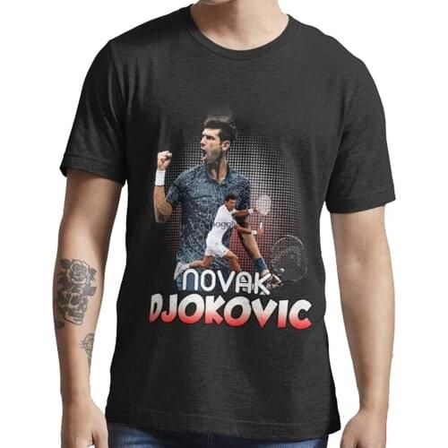 Tennis Novak Djokovic Us Tshirt Essential TShirt Gifts Shirts for Men Women Custom Illustrated T Shirt Black