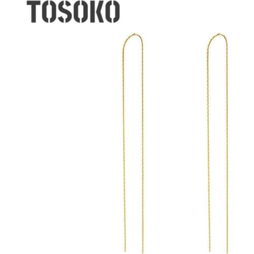TOSOKO Stainless Steel Jewelry Simple Tassel Earrings womens fashion earline BSF308