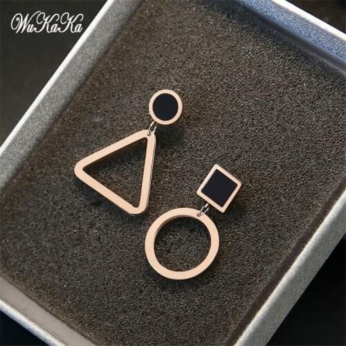 Женские золотые серьги Wukaka China At AliExpress