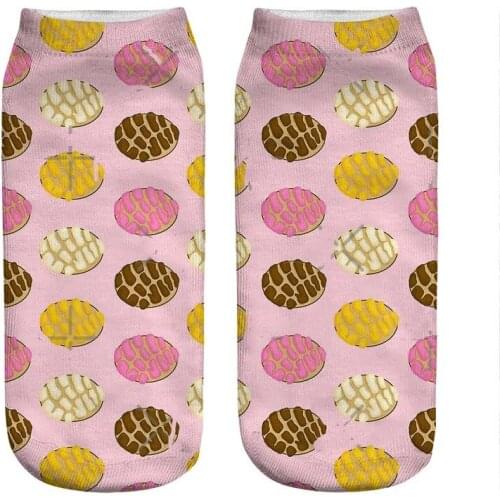 Womens socks kawaii Pink Mexican Bread Pan Printed Socks Woman harajuku Happy Funny Novelty cute girl gift Socks for women