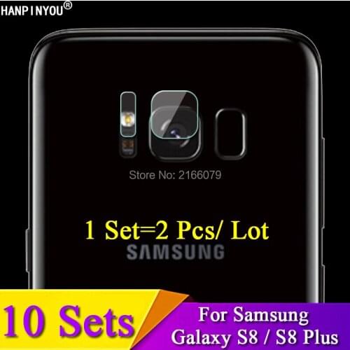 10 Sets/Lot For Samsung Galaxy S8 / S8 Plus S8+ G9550 Rear Camera Lens Protective Protector Cover Soft Tempered Glass Film Guard