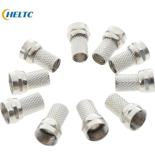 10PCS 75-5 F 10 Pcs Connector Screw On Type For RG6 Satellite TV Antenna Coax Cable Twist-on