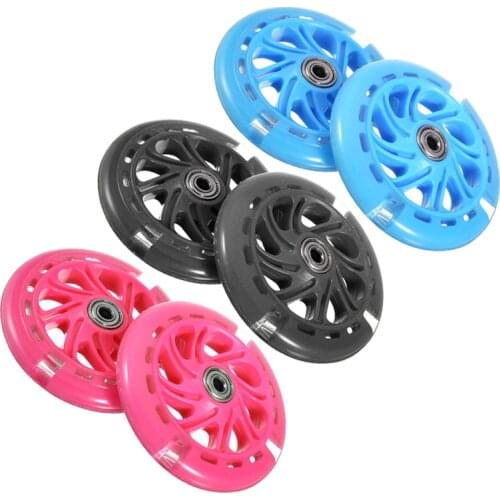 120mm Children Scooter LED Lights Flash Wheels Roller Kids Twisting Car PU Wheel + Bearings Blue/Black/Green/Pink