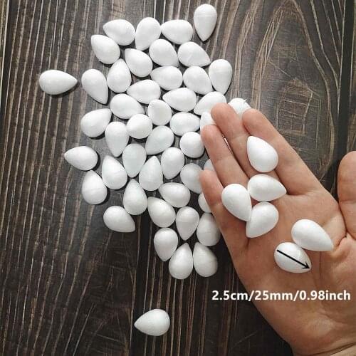 2.5cm 50/60pcs White Polystyrene Foam Rose Bud For Nylon Stocking Flower Accessories Decorative Flowers Home Décor 25mm 0.98inch