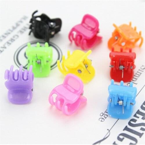 20Pcs/lot Hair Claws Fashion Cute Baby Solid Accessories Princess Plastic Simple Colorful Girls Mini Clips Colorful Decoration
