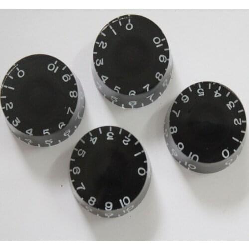 4 Pcs Speed Control Knobs for Electric Guitar Tone volume knobs Buttons, Black bottom & white Digita