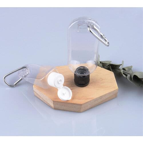 5Pcs 30ml 50ml Empty Hand Sanitizer Travel Size Holder Hook Keychain Carriers Flip Cap Reusable Portable Empty Bottles
