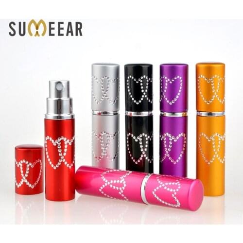 6Pcs/Lot 5ml Refillable Portable Mini Perfume Bottle Traveler Aluminum Spray Atomizer Empty Parfum Bottle