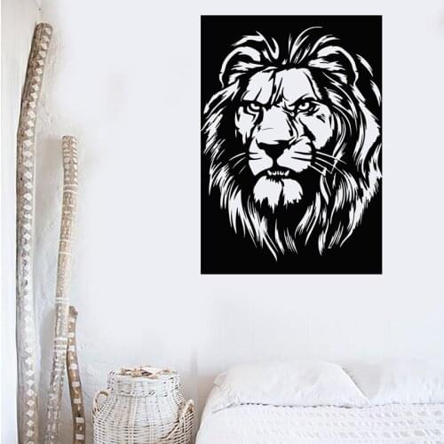 African Lion King Wall Stickers Prairie Predator Vinyl Decal Beast Animal Home Decor Creative Living Room Wall Decoration