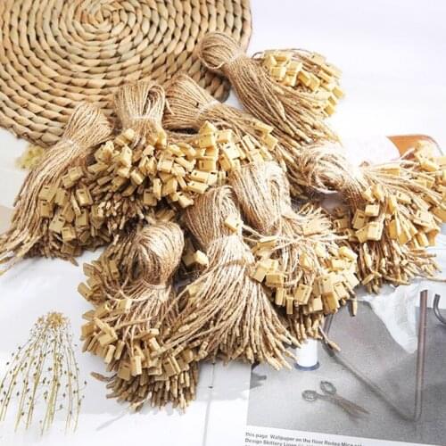 Free shipping Single insert kraft paper tag special rope DIY handmade thick hemp rope hanging grain string 1000pcs