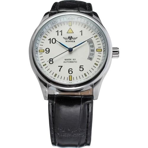 2019 Winner Popular Brand Men Luxury Automatic Self Wind Big Number Dial Transparent Glass Auto Date Leather Business Watches