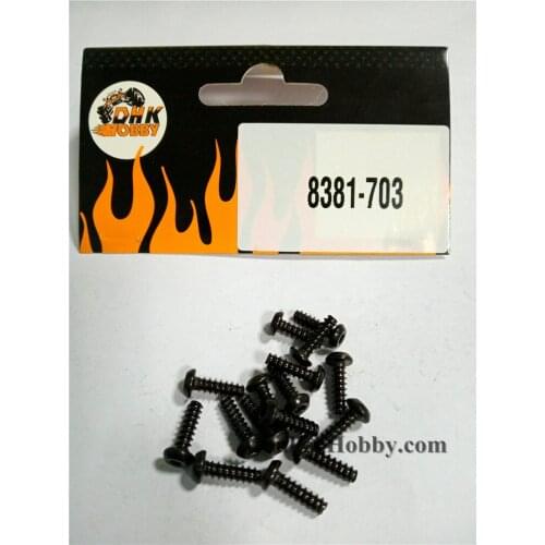 DHK RC CAR PARTS 8381-703 B head screw-coarse thread(BB3*10mm) (16 pcs)