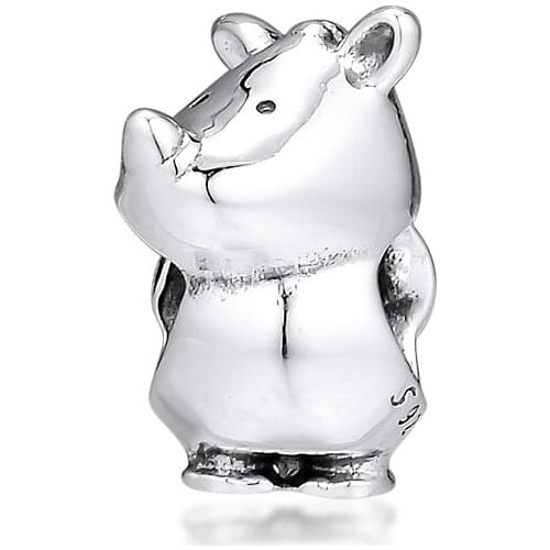 DIY Fits for Pandora Charms Bracelets Rino the Rhinoceros Beads 100% 925 Sterling-Silver-Jewelry Free Shipping