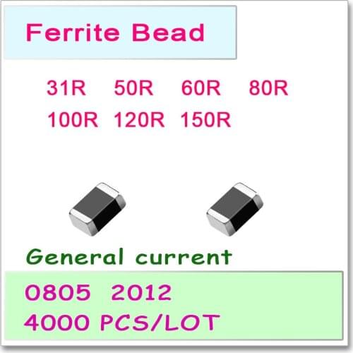 JASNPROSMA 0805/2012 100MHZ 4000PCS General current SMD Ferrite Bead 31R 50R 60R 80R 100R 120R 150R 25% SMD OHM FB High quality