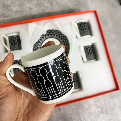 Espresso Mugs 80ml Set of 6 , Ceramic Espresso Cups Set, Insulated Tea Coffee Mugs Double Wall Cups Dishwasher Safe