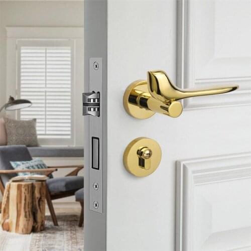Gold Bird Modern Split Door Lock Interior Door Lock Set Hardware Handles Bedroom Locks With Lock Body