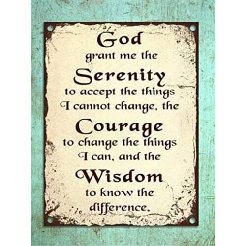 Serenity Prayer Motivational Vintage Retro Metal Tin Signs Vintage Look Sign Metal Plate for Home and Bar Wall Decoration