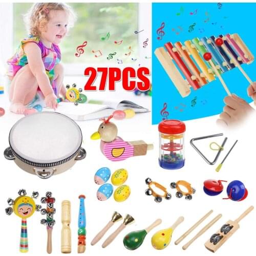 Kids Baby Toddler Sound Musical Toys Childrens Educational Toy Wooden Xylophone Percussion Musical Instrument With Storage Bag