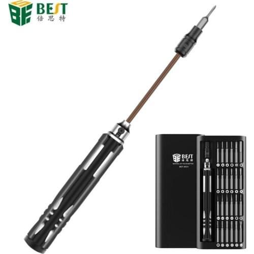 BST-8931 25 in 1 Extension rod handle Screwdriver Set Precision Magnetic S2 Screwdriver Bits for iPhone Watch Repair Tools Kit