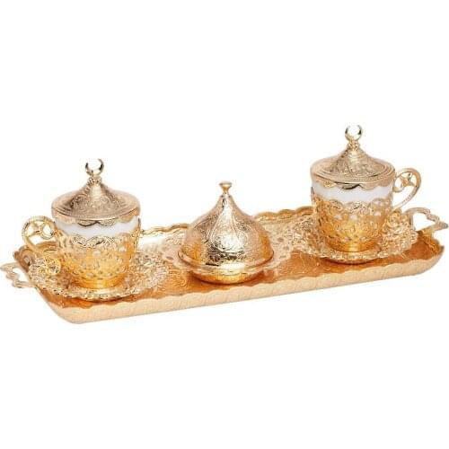Ottoman Turkish Greek Arabic Espresso Coffee Cups with Saucer and Lid Set of Tulip local copper cup