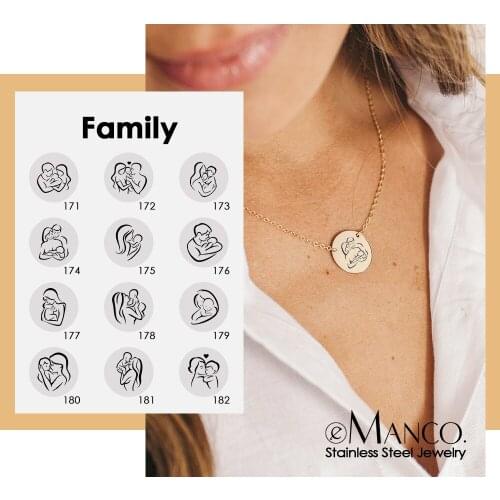 EManco Sweet Family Series Necklaces women 316L Stainless Steel Necklace for women Simple Pendant Necklace Jewelry