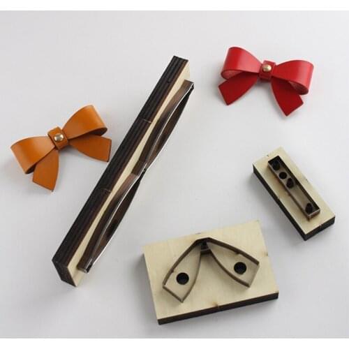 R58E 3Pcs DIY Bowtie Scrapbook Embossing Wooden Die Cutting Leather Mold Bow Shape Cutting Mold Bowknot Leather Crafts Making