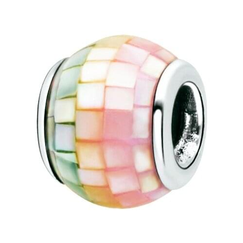 SALE! 925 Sterling Silver Beads Fit Original Pandora Bracelets Colorful Circle Charm Women DIY Fashion Jewelry Gift
