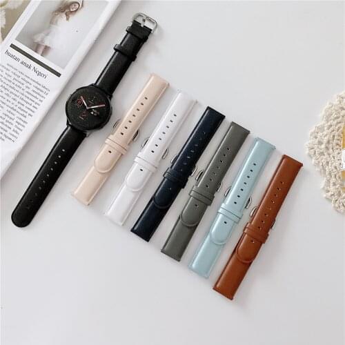 Leather Strap for Garmin Vivoactive 3/3HR/Vivomove HR 20/22MM Watchband Bracelet Belt for Samsung Galaxy Watch 3 41/45mm/42/46mm