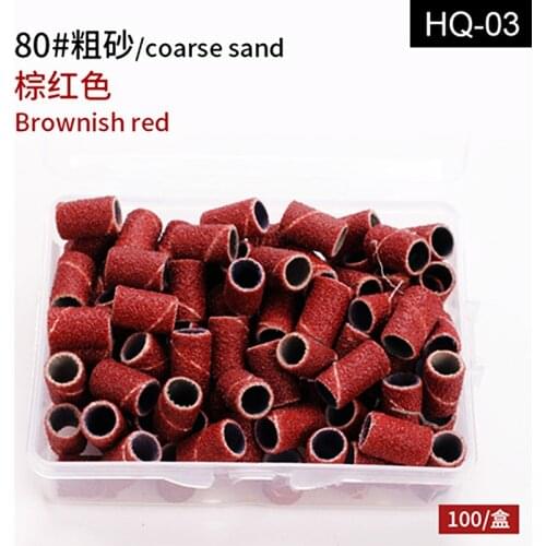 100Pcs/Box Sanding Bands Without Mandrel Electric Nail Drill Accessories Nail Care Polishing Gel Polish Removal Tools