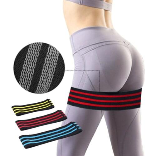Three Stripe Latex Anti Slip Hip Band Resistance Bands Booty Exercise Elastic Bands For Yoga Stretching Training Fitness Workout