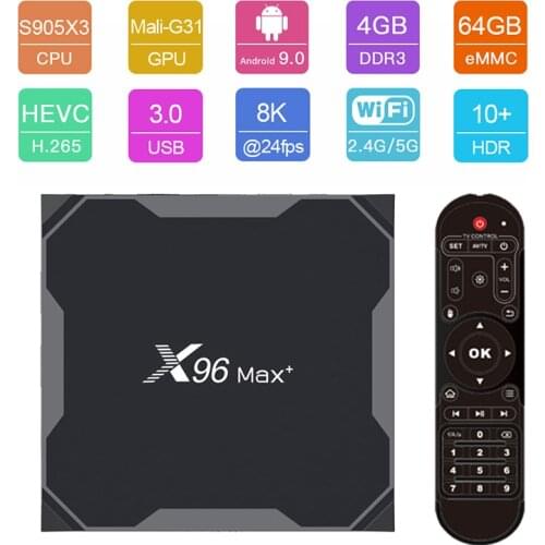 New X96 Max TV BOX Amlogic S905X3 Android 9.0 Quad Core 4G 32G/64G 2.4G&5GHz Dual Wifi 4K HD Smart Media Player Set top box