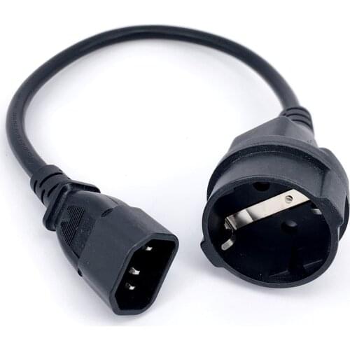 UPS PDU Power Extension Cord IEC 320 C14 Male To CEE7/4 European Female Adapter Cable 30cm