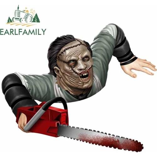 EARLFAMILY 13cm x 10.8cm for Texas Chainsaw Grave Walker Halloween Vinyl Car Sticker Suitable for VAN RV Waterproof Decals
