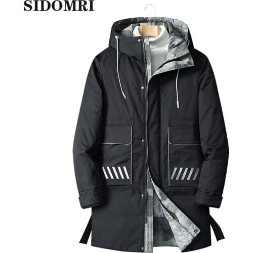 Winter down jacket new mens medium length jacket with extra thickness and warmth popular logo white duck down 90% down coat