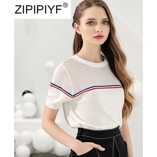 Женские короткие футболки ZIPIPIYF China At AliExpress