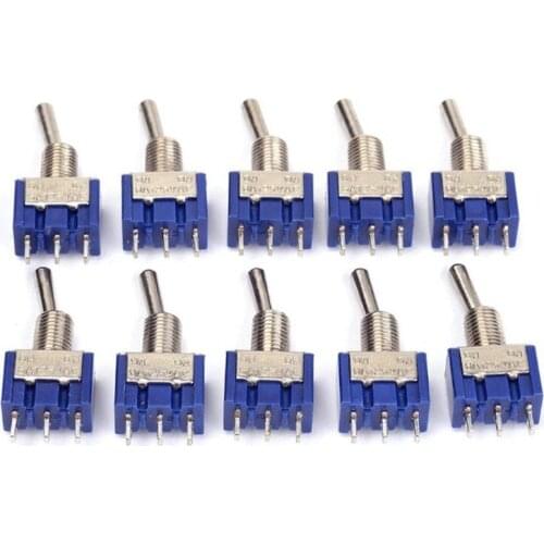1 Pcs MTS-103 Miniature Control Toggle Switch Single Pole Double Throw SPDT ON-OFF-ON 120VAC 6A 6mm Mounting Hole