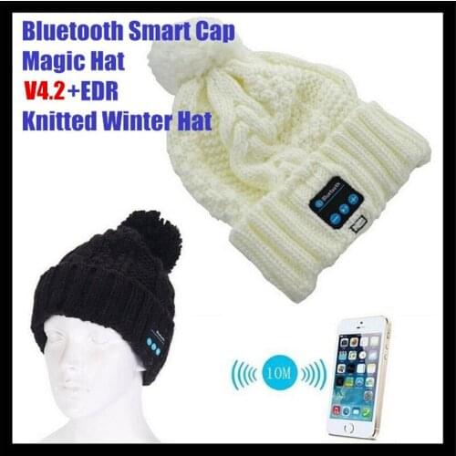 10pcs! Wireless Bluetooth V4.2 Smart Woolen Beanie Winter Hat Headphone Headset Hands-free Music Magic Cap,Mp3 Speaker Mic